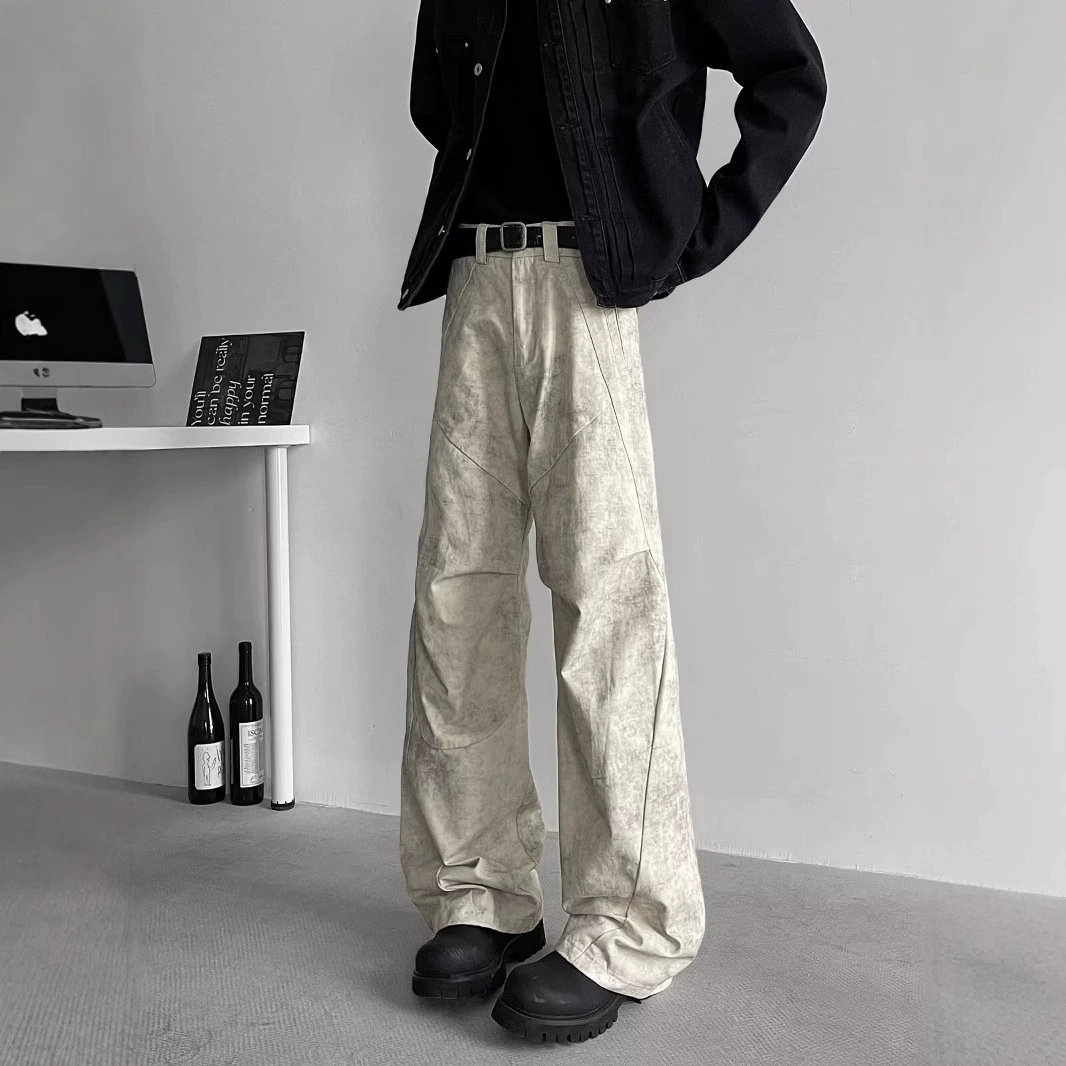 Мужские и женские штаны в ретро-маскировке, Американский стиль, оверсайз, свободный прямой крой