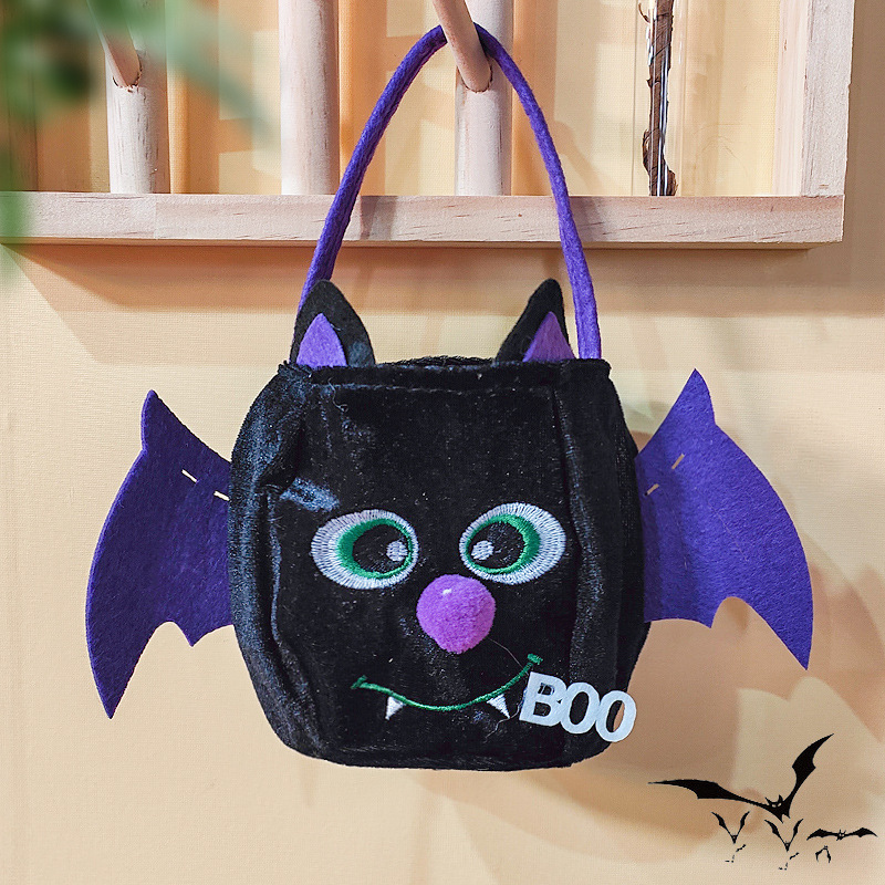新しいハロウィンバッグ装飾用品フード付きラウンドトートバッグハロウィン子供のキャンディギフトバッグカボチャバッグ|undefined