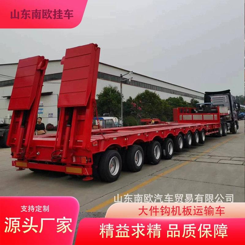 Поставки производителя 13.3m вал крюк машина пластина гидравлическая лестница полуприцеп большое оборудование низкий планшетный транспортер