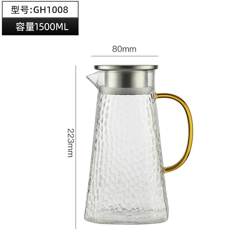 martillo japonés de alto boro tetera de vidrio tetera de té resistente al calor tetera de agua fría de gran capacidad tetera de jugo tetera de té doméstica