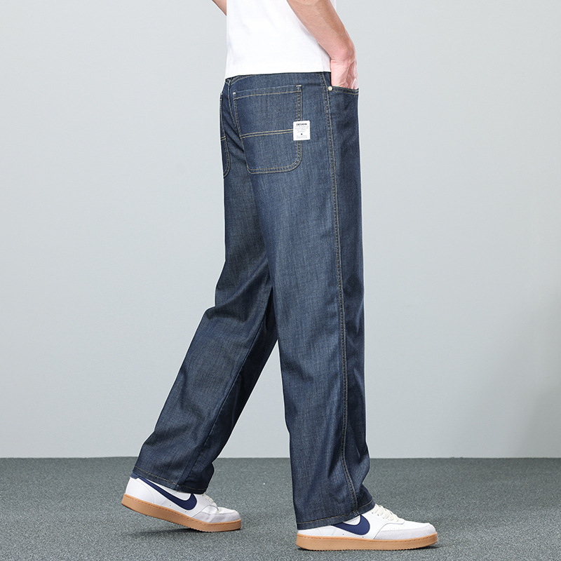 Spring and Summer New Men's Tencel Jeans, Silky, Soft, Smooth, Loose, Versatile Business Large Size Straight Pants Wholesale Spring and Summer New Men's Tencel Jeans, Silky, Soft, Smooth, Loose, Versatile Business Large Size Straight Pants Wholesale