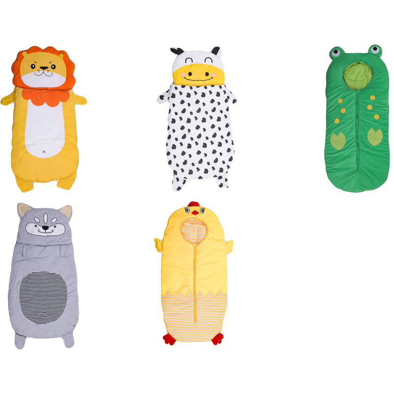 2020 New style children's warm sleeping bag Frog Cartoon children's warm print manufacturer custom wholesale sleeping clothes detail image 6