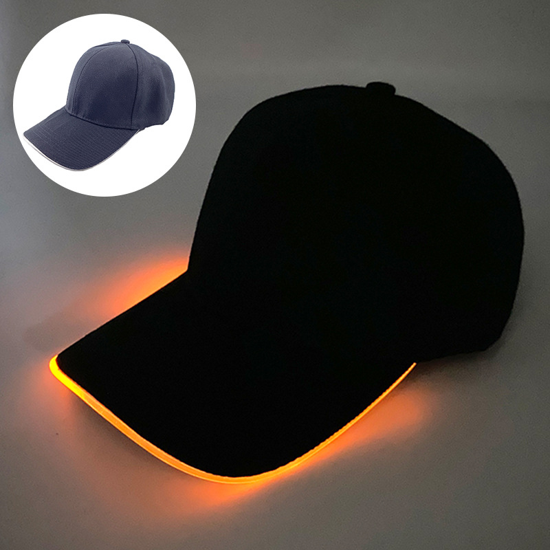 Gorra de Béisbol LED Luminosa de Algodón con Protección Solar para Fiestas y Exteriores
