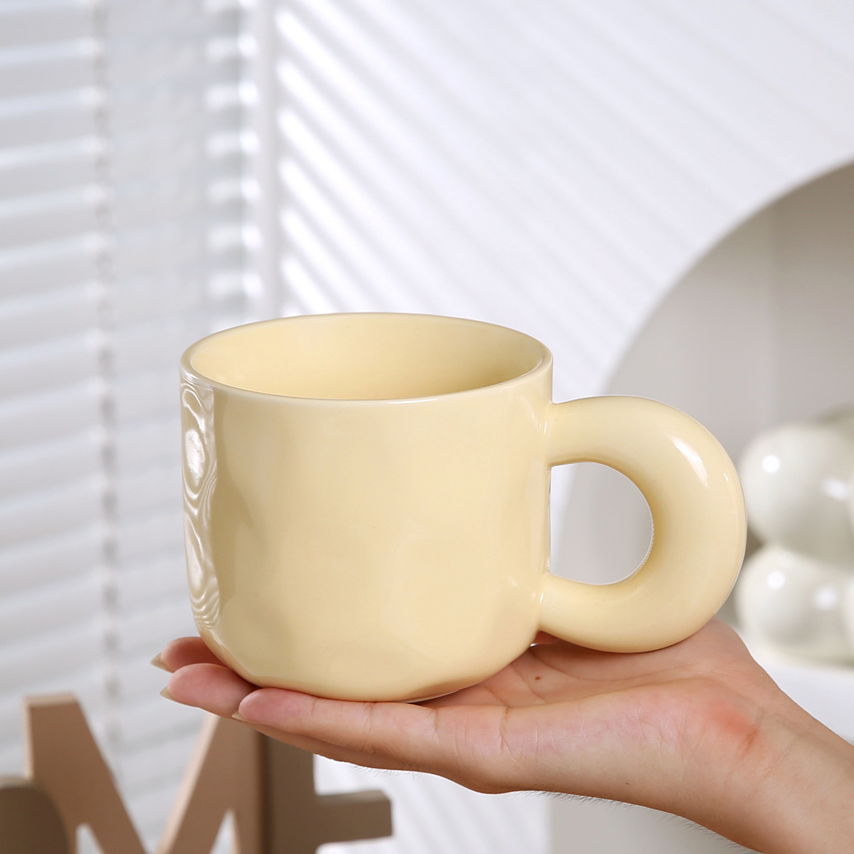 Casual Lindo Multicolor Color Sólido Cerámica Cuchara Taza 1 Juego display picture 21