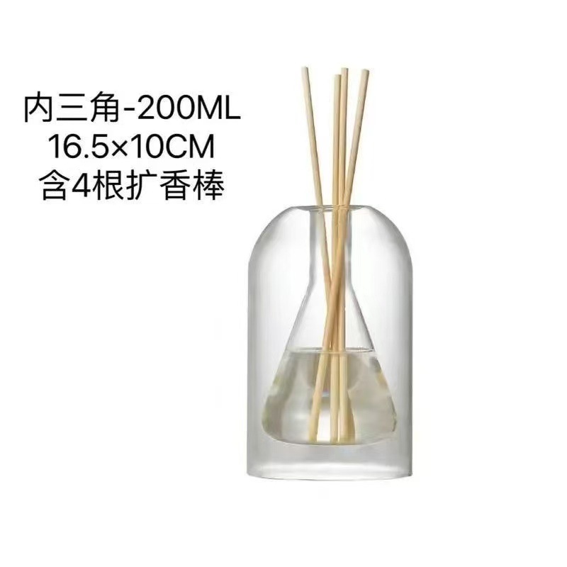 Botella de vidrio fragrante lujosa simple ins viento no impresión estilo botella de aceite esencial frasco fragrante simple no fuego frasco fragrante