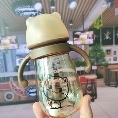 ストローの水の口の杯の漫画のアヒルの口の学飲の杯の赤ちゃんのナノの銀の大容量の水の杯の外で販売する爆発品は代行します。