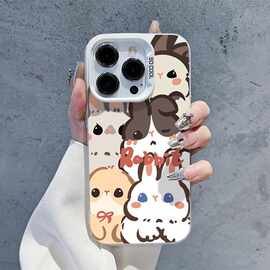 兔子叠叠iphone15plus手机壳13/12Pro别致苹果11/14防爆xs/xr/x