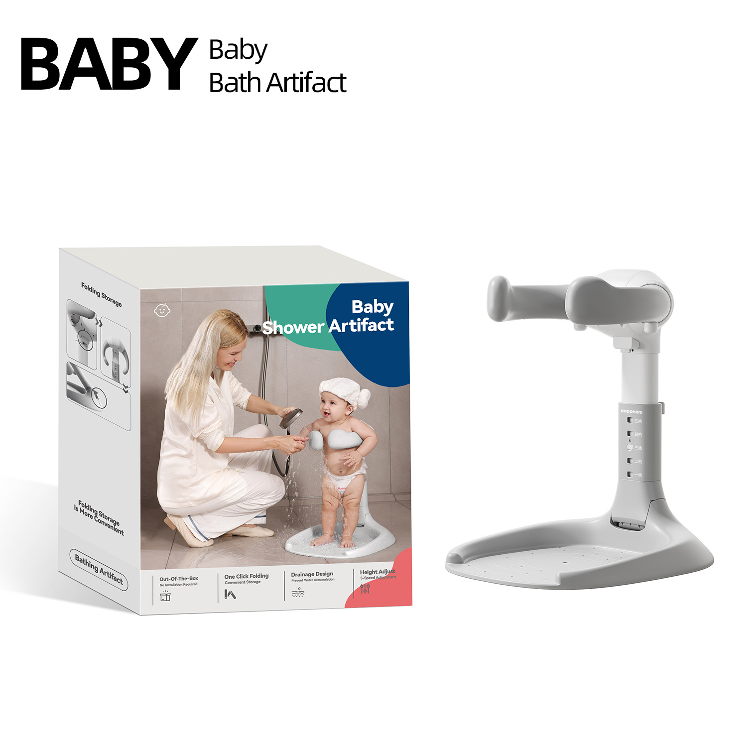 Estante de baño para bebés y niños, artefacto de baño de pie para bebés, mesa de baño, bañera antideslizante plegable y sin instalación
