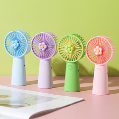 2024 New Small Flower Fan Mini Cross-border E-commerce Gift Fan Portable Handheld USB Silent