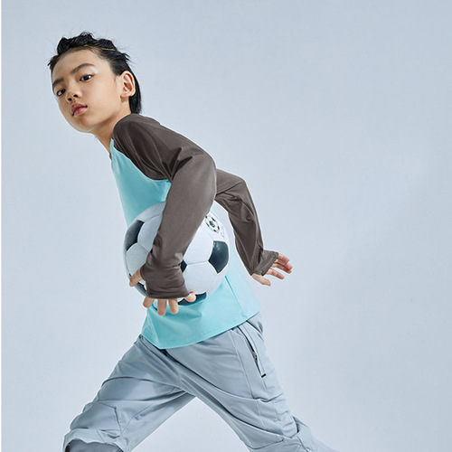  New European and American Foreign Trade Boys' Children Sports Running Fitness Yoga Clothing Quick-Drying Cycling Mountain Climbing Loose Clothing