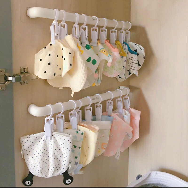 Baby Hat Storage Clip Hook Baby Saliva Towel Towel Socks Wardrobe Wall Hanging Multi-Functional Storage Wenwo