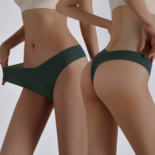 欧美跨境性感比基尼冰丝无痕女士丁字裤隐形透气低腰瑜伽女生内裤