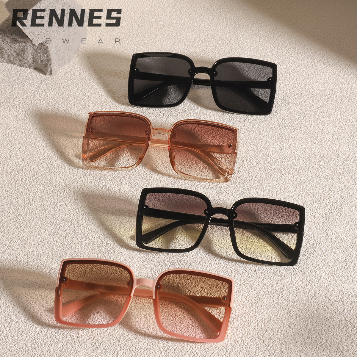 Gafas de sol de las mujeres de moda cuadrado personalizado gran marco gafas de sol de Europa y América cara grande adelgazar UV400 UV a prueba de gafas de sol