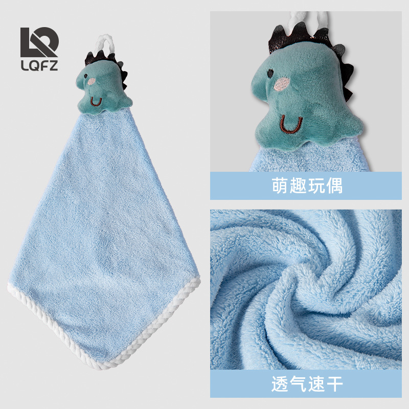 Toalla de mano personalizada de fábrica, toalla absorbente colgante, toalla de lavado de manos para niños, paño de mano para bebés, lindo, agradable para la piel y suave