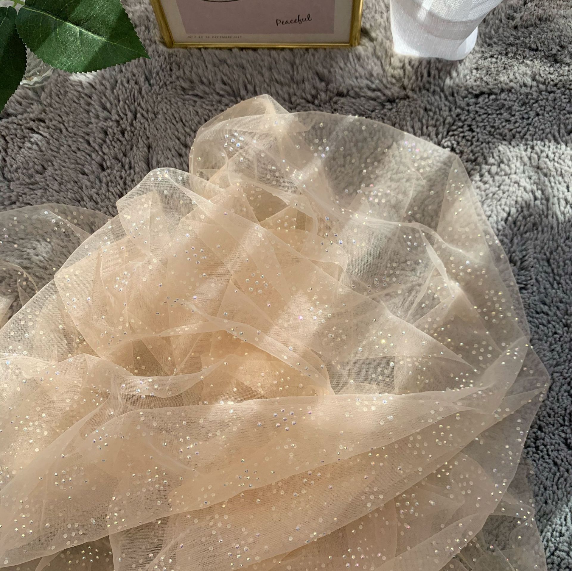 Tela de malla de diamante de alta calidad tela de malla de perforación caliente pequeña flor multicolor malla Lolita Hanfu gasa falda tela