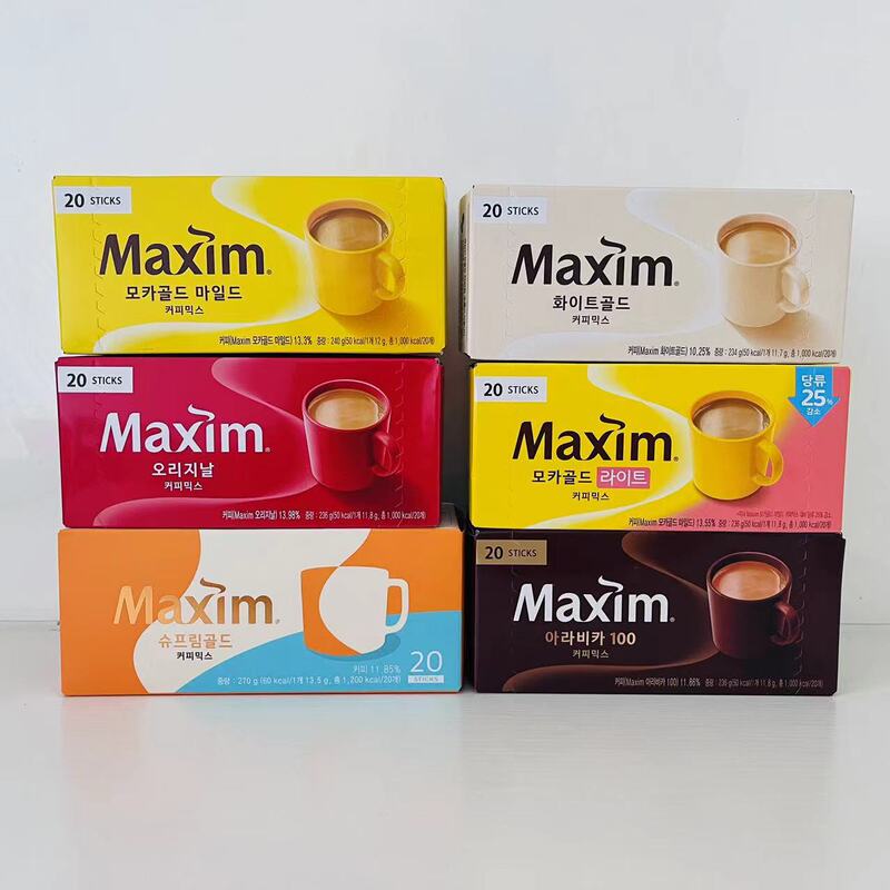 South Korea Imported Coffee 20 Pack Maixin Mocha Maxim Three-in-One Coffee Powder 240g Instant