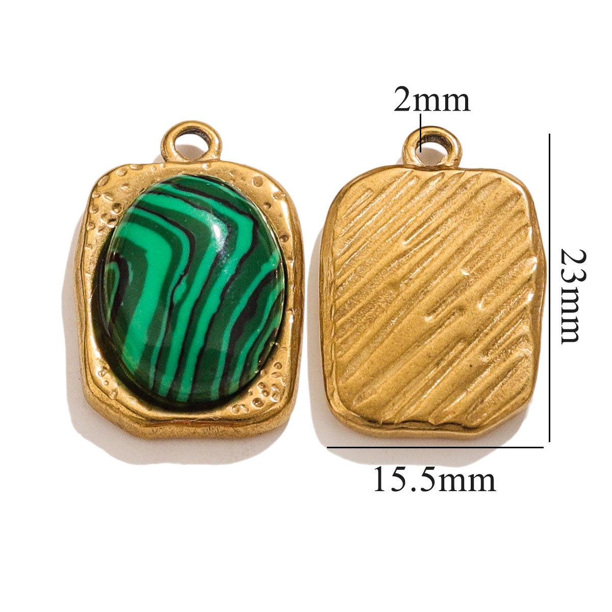 Inswind nuevo colgante de acero inoxidable cuadrado simple colgante turquesa mirad personalidad joyas colgante al por mayor