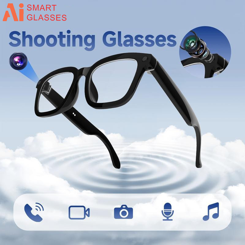 Ai Artificial Multifunctional Smart Bluetooth Glasses with Camera for Video Recording, Audio Recording, Music Playback, and Object Recognition