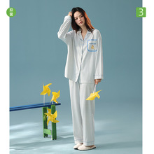 【抗菌新疆棉】秋季新款纯棉睡衣女士长袖格纹拉架棉A类家居服