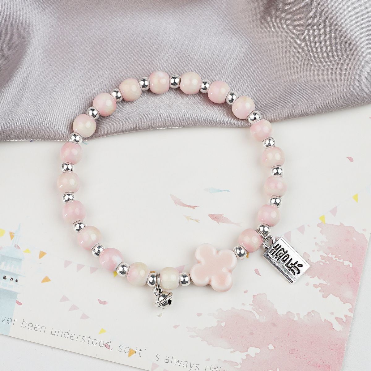 Jingdezhen pulsera de cerámica de verano mujer alta sensación galletas serie de gatos nicho diseño universal pulsera alta sensación