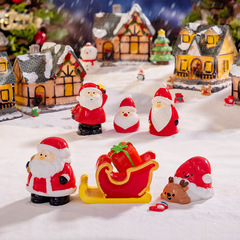 楽しいクリスマスのサンタクロースのヘラジカの贈り物の小さい景観の樹脂の工芸品の子供の小さい置物のdiyの部品