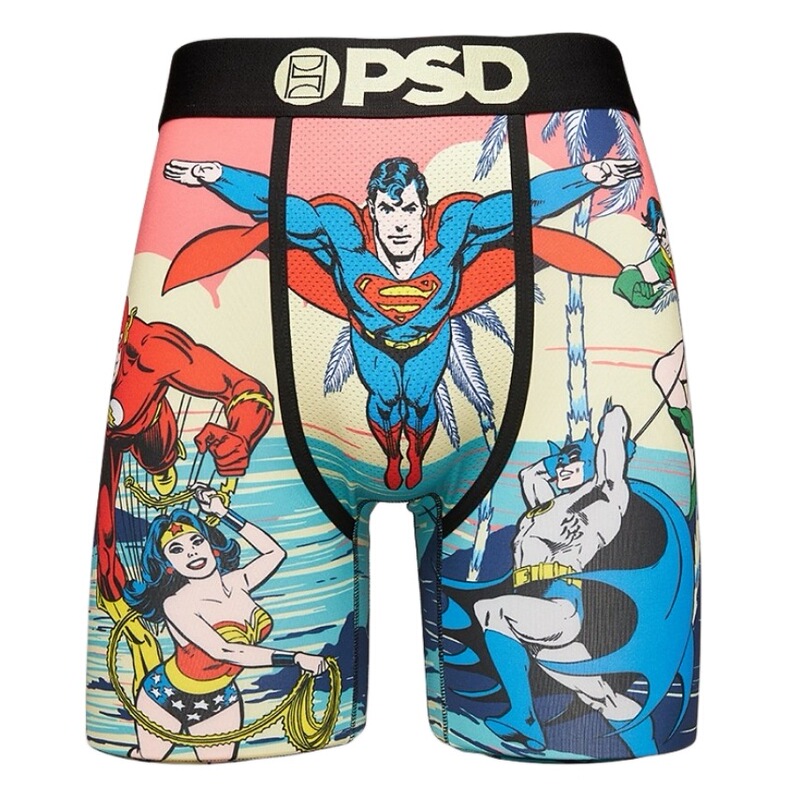 Fashion Brand PSD Ice Silk Polyester Short Pants Beach Pants Printed Animation Comfortable Sports Running Boxer Briefs for Men