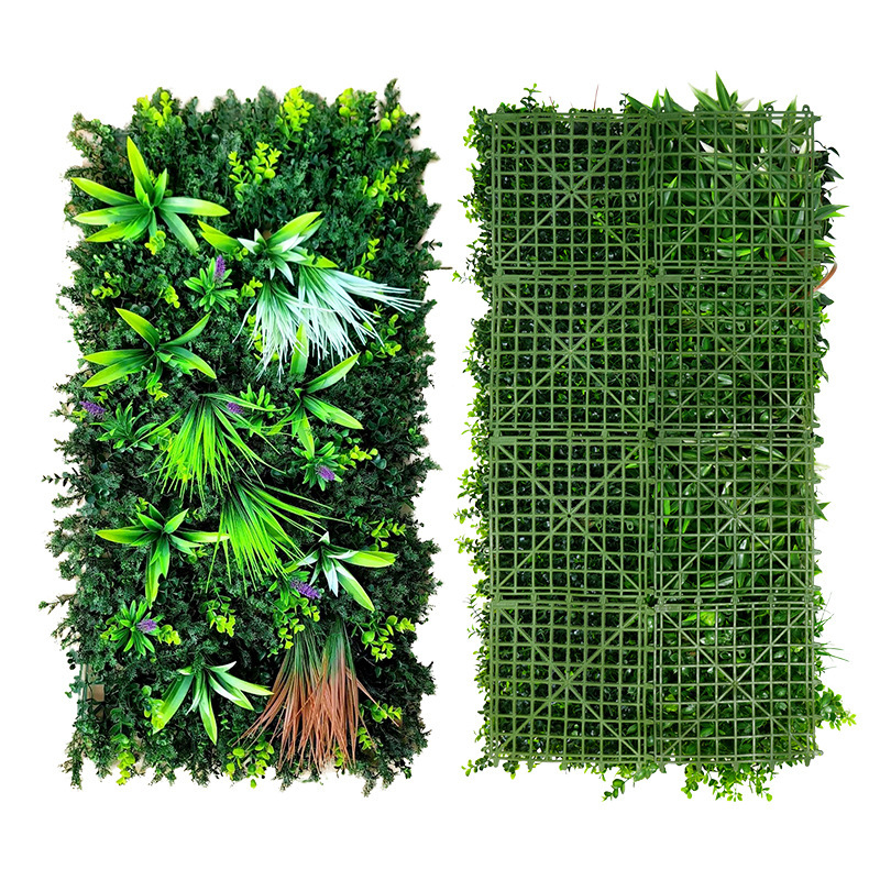 跨境热卖仿真植物墙造景装饰假花墙尤加利米兰装饰植物塑料背景墙|undefined