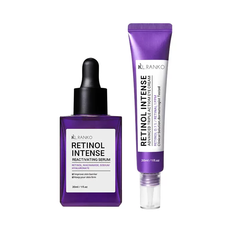 跨境视黄醇抗皱小紫瓶精华乳紧致滋润【胶原蛋白三重抗初衰眼霜】