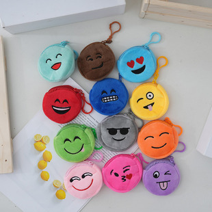New mini expression plush toy cartoon coin purse mobile phone pendant doll doll gift wholesale