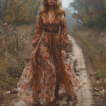2026 Shein Cross-Border European And American Independent Station Printed Bohemian Ethnic Vacation Beach Dress_ecoleips.com