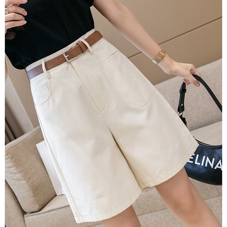 High-Waisted Work Shorts, Solid Color Casual Pants for Women, Summer 2026 New Style, Slimming, Fashionable, Versatile A-Line Wide-Leg Pants High-Waisted Work Shorts, Solid Color Casual Pants for Women, Summer 2026 New Style, Slimming, Fashionable, Versatile A-Line Wide-Leg Pants