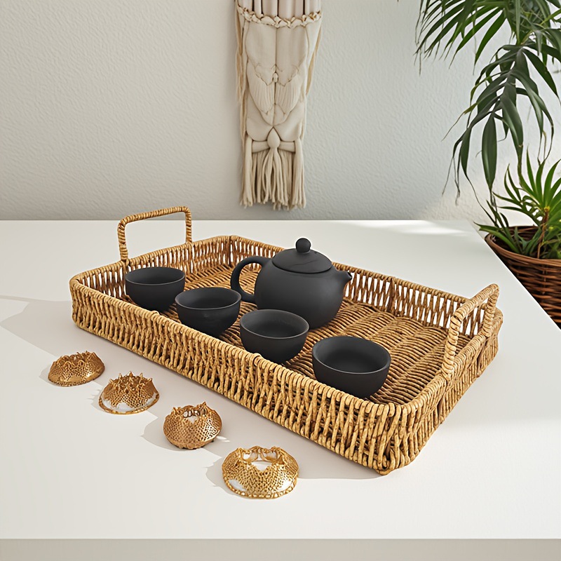 Handwoven Rattan Basket, Premium White/Rattan Cane, Fine Craftsmanship With Inner Lining, Lid & Sturdy Handles, Natural Seagrass Organizer, French & N_voghion.com