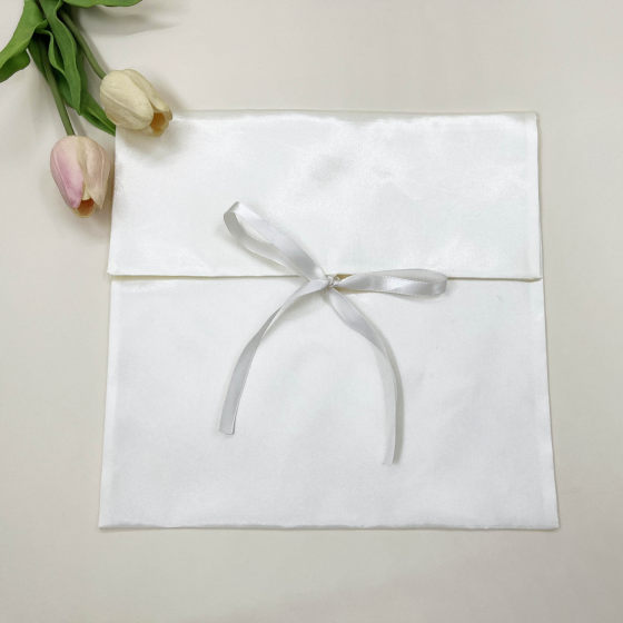 Direct selling satin envelope flap bag bow packaging storage bag underwear bra gift bag pajamas silk bag