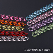 亚克力透明果冻色链条插扣开口环DIY头饰品 钥匙扣耳环手机链配件