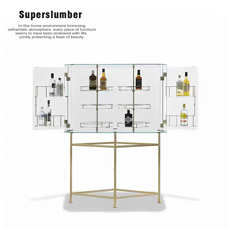 Italian light luxury glass wine cabinet modern simple high-end…