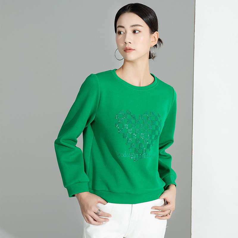 Áo hoodie chui đầu in họa tiết dáng rộng cho nữ — Màu đen