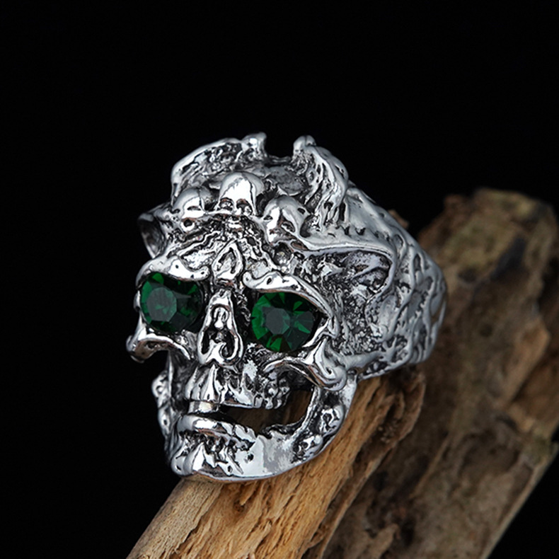 European and American Alloy Jewelry Rings Cross-Border Stylish Domineering Men's Rings Retro Old Style Skull Trendy Rings