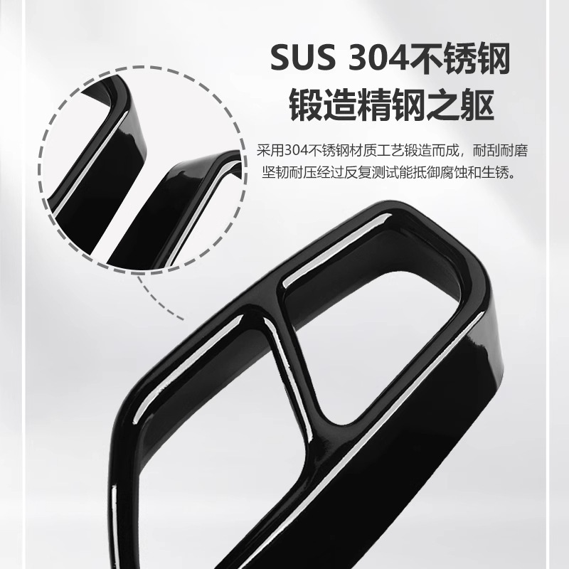 BMW 新型 5 シリーズ 3 シリーズ 7 シリーズ 6 シリーズ GTX3X5X6X7 修正された排気管テールスロートカバー装飾フレーム明るい黒に適しています。|undefined