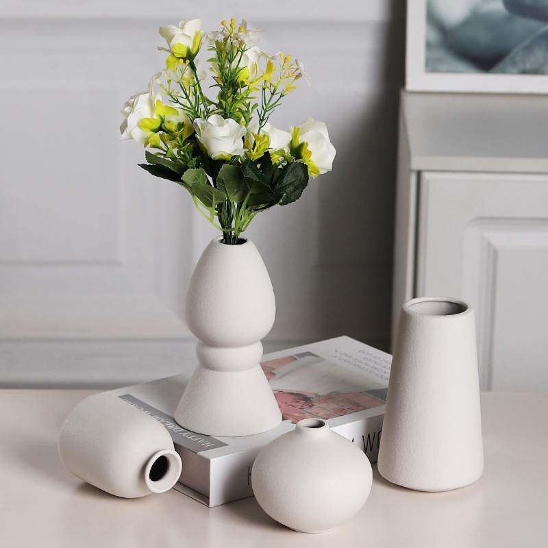 Plain embryo cross-border ceramic candle candle holder photo props ins Nordic hotel homestay living room home decoration ornaments