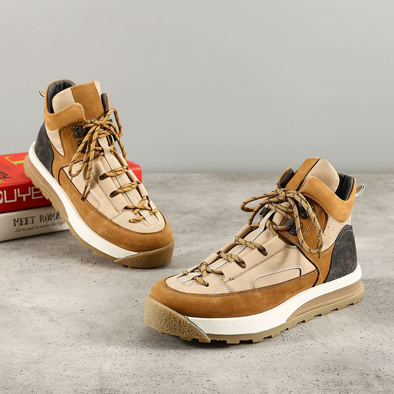 Осенне-Зимняя Новая Винтажная мужская обувь, высокие уличные повседневные ботинки из натуральной кожи для спецодежды, британские универсальные модные мужские ботинки Martin