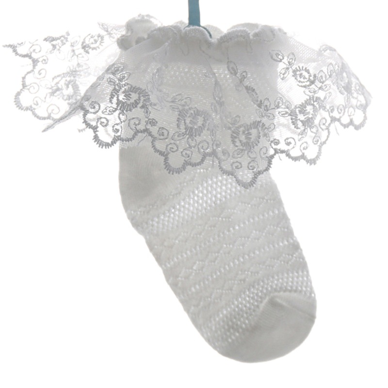 Nueva malla de verano calcetines de encaje para NIÑOS Calcetines de encaje de princesa calcetines de encaje de algodón para niñas calcetines de encaje de bebé blanco