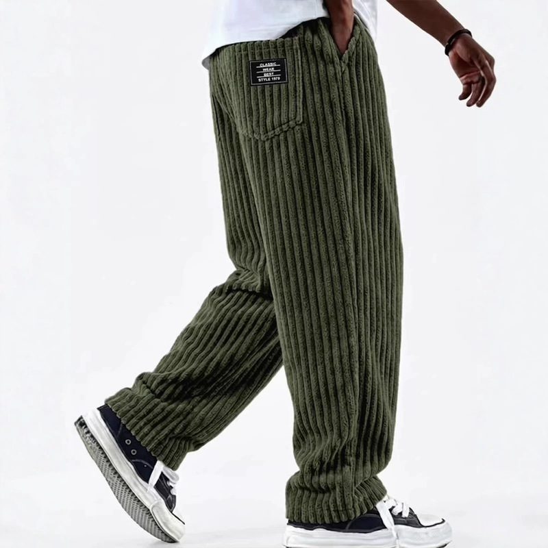Summer hit: American-style vertical striped corduroy casual pants, trendy and simple straight-leg men's sports pants Summer hit: American-style vertical striped corduroy casual pants, trendy and simple straight-leg men's sports pants