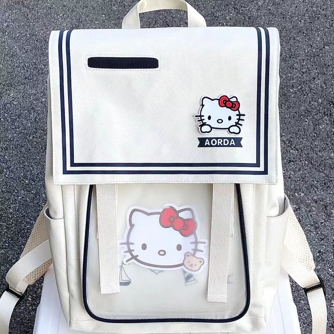 Hellokitty双肩包女2022新款可爱小众背包女初中高中学生印花书包-阿里巴巴