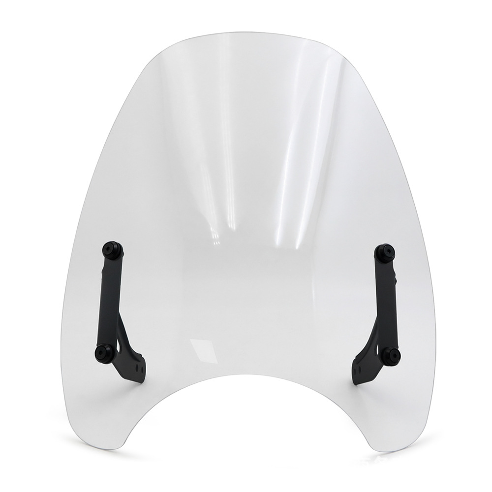 Suitable for Kawasaki W230/MEGRO S1, this is a retro-style, height-increasing front windshield cover, a transparent accessory for motorcycle modification
