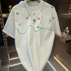 夏の新しいヘビーウェイトソリッドカラーの多用途Tシャツラウンドネック快適なルーズ通気性ファッショナブルなホームカジュアル半袖