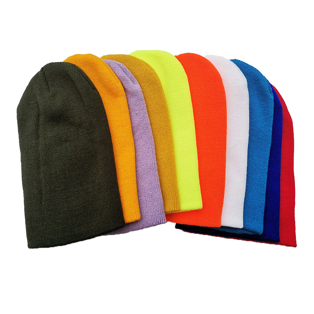 Unisex Fashion soft beanie ski hat candy color light plate thick melon skin hat double knit hat_voghion.com