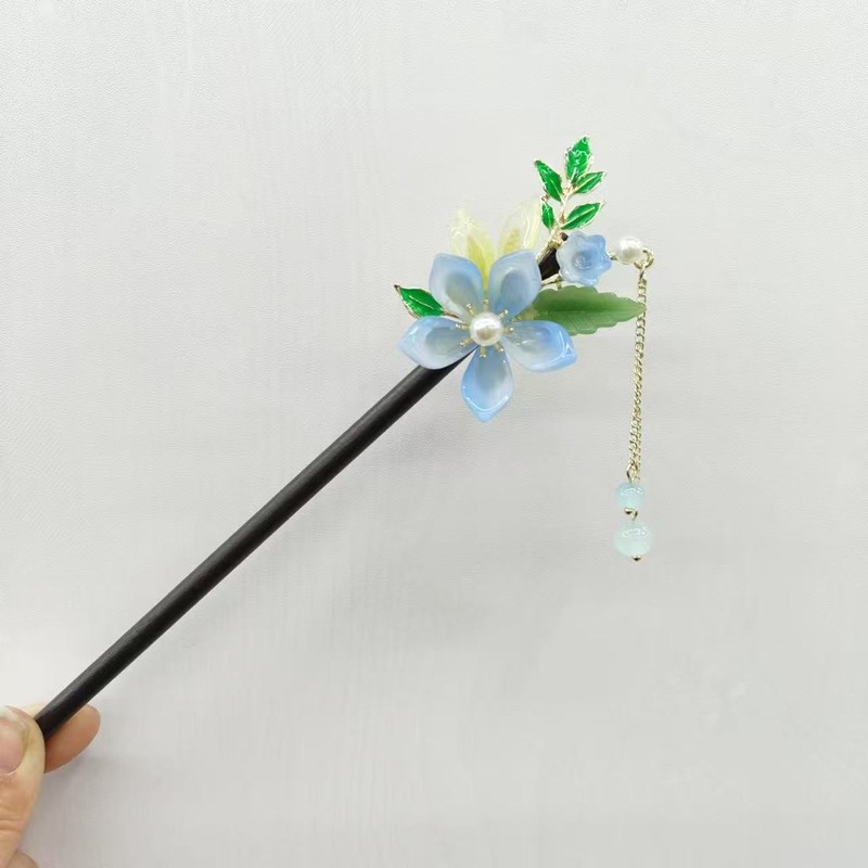 古风高级感黑色檀木发簪女流苏新中式簪子盘发神器发钗簪子苏州|undefined