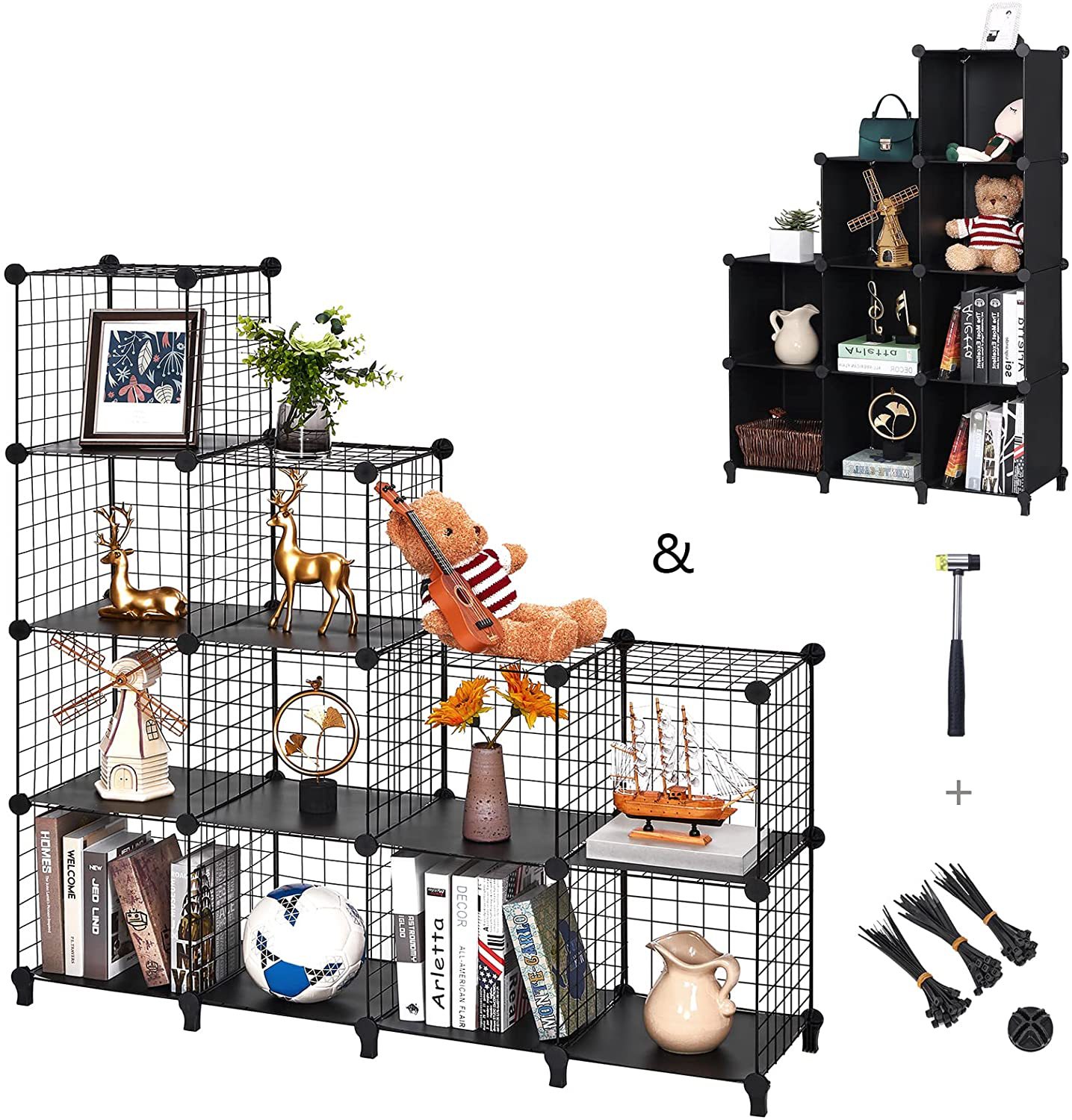 塑料置物架簡易儲物架立方體存儲管理器9立方體DIY壁櫥書架