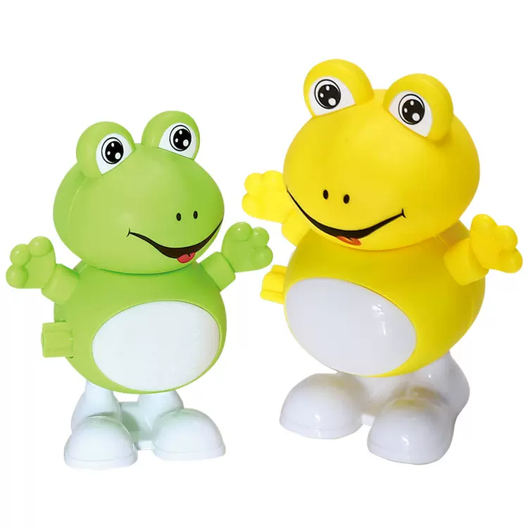 跨境上链跳跳青蛙仿真动物发条儿童玩具卡通青蛙婴儿童学爬行玩具