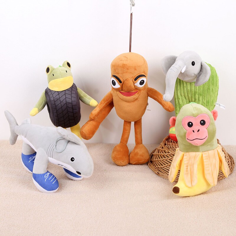 Cross-Border Shanhaijing Dolls, Wooden Stick Nike Figurines, Shark Pendants, Plush Toys, Banana Monkey Coffee